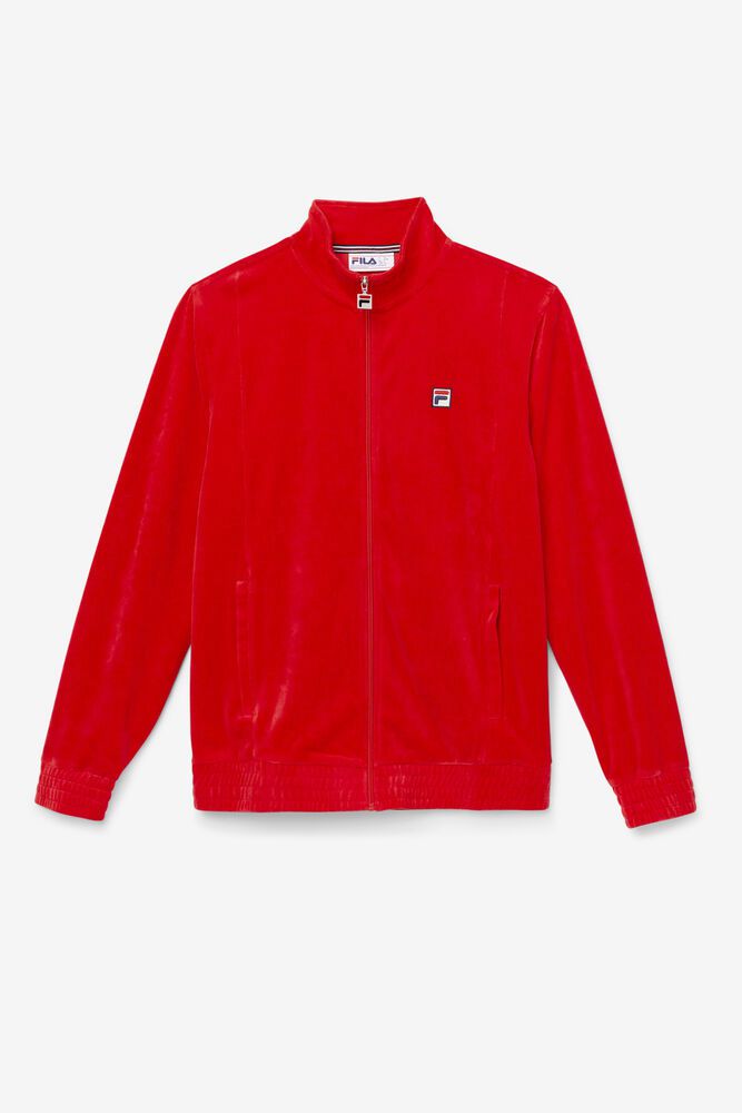 Fila Jacket Mens Red O-fit Velour - Ireland 01746-HLUI